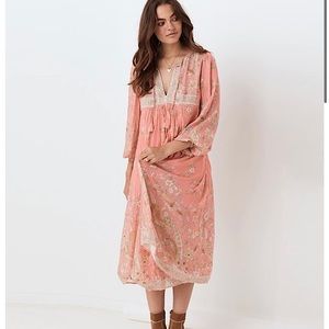Spell Hendrix Boho Dress in Dusty Pink XS